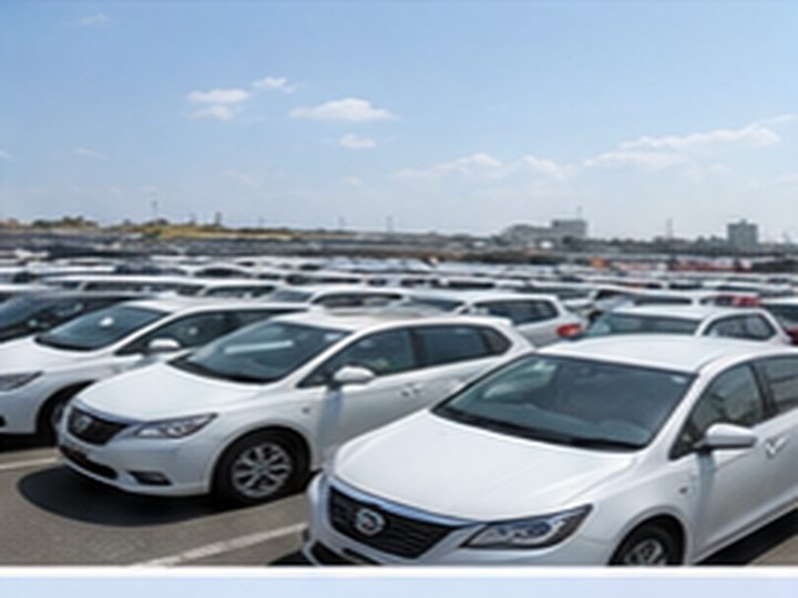 Japanese vehicle export yard for overseas markets including Bangladesh and Dubai