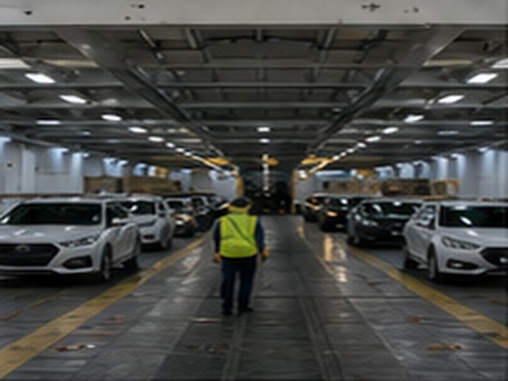 RoRo vessel vehicle deck for Japanese car export logistics
