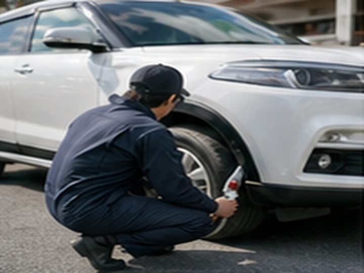 Vehicle condition inspection and tire check before Japanese car export