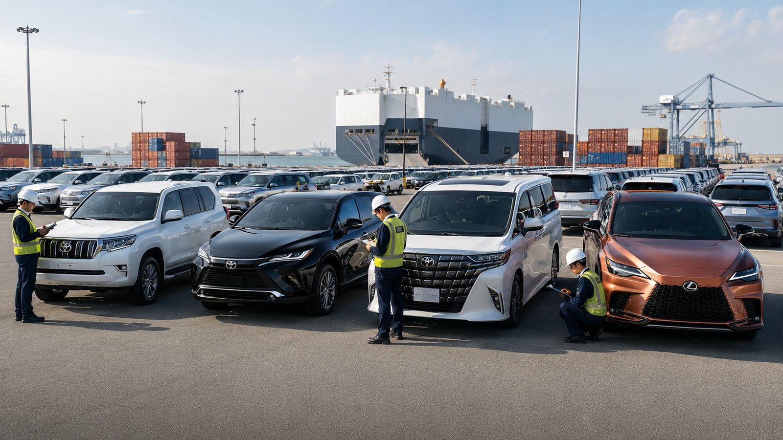 Vehicle export inspection yard