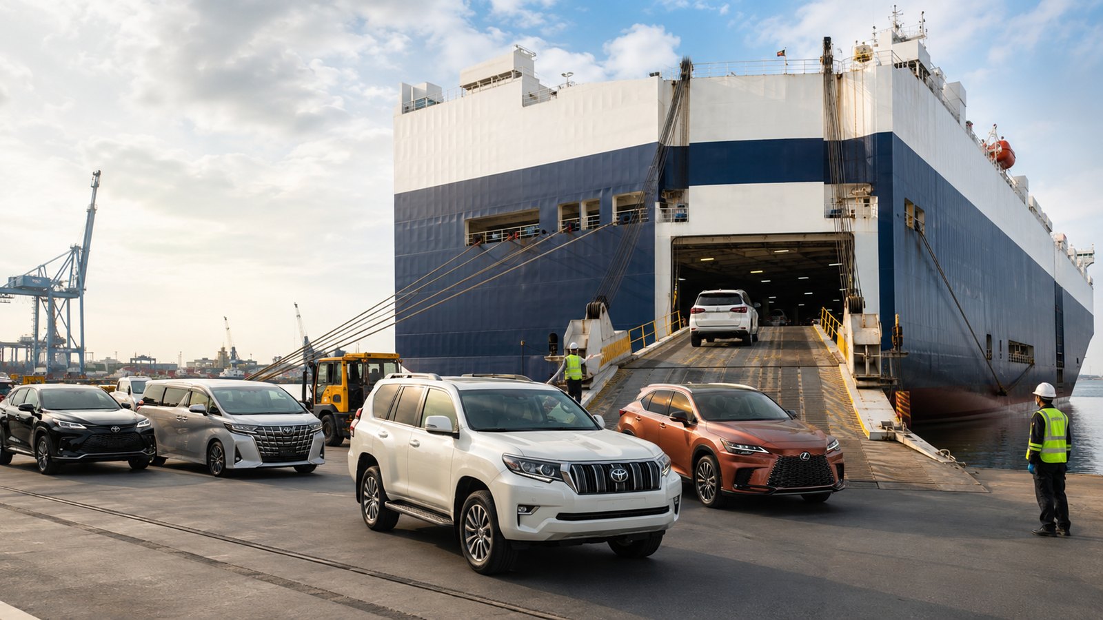 Vehicle loading to RoRo ship